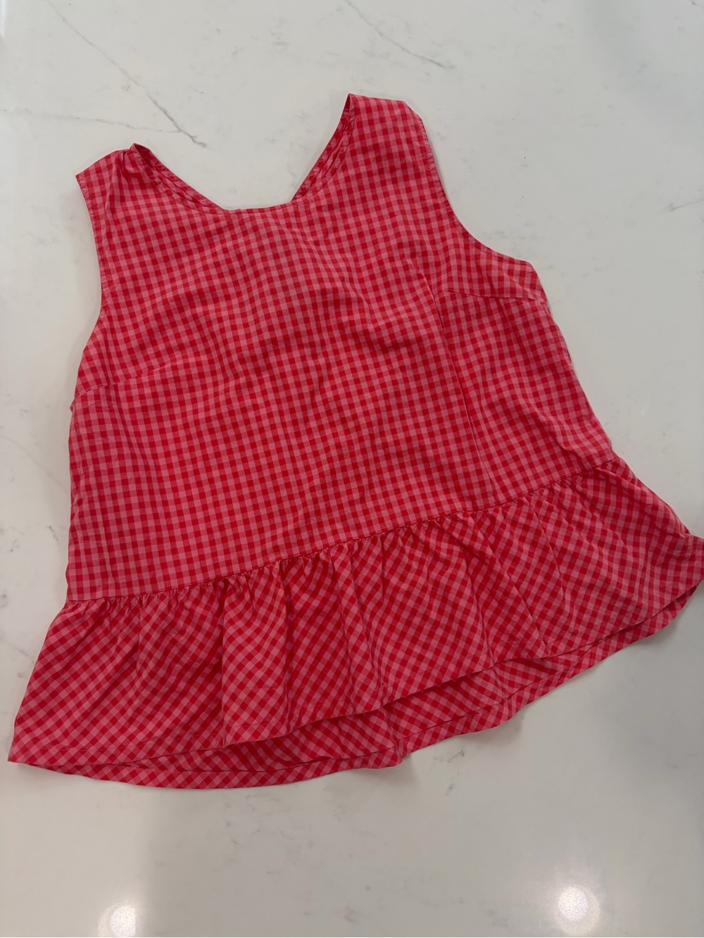 J.Crew Gingham Bow Back Peplum Tank Top XXL
